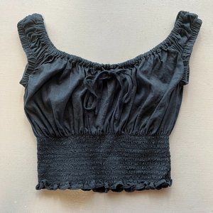 Brandy Melville Off-The-Shoulder Black Crop Top